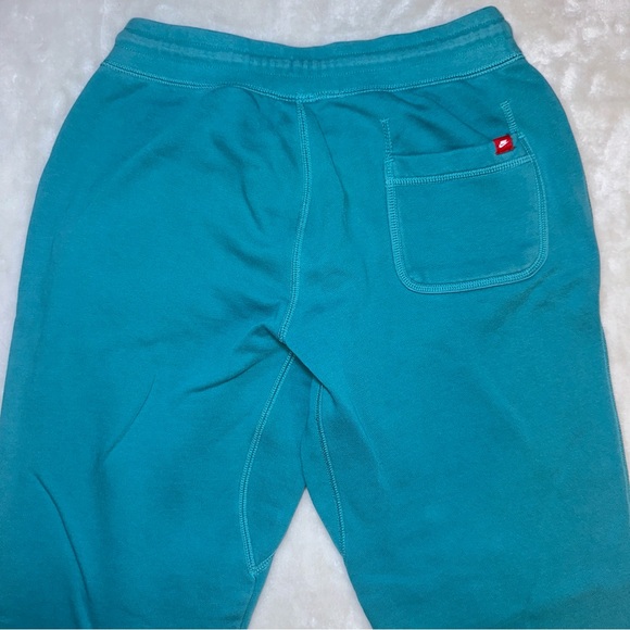Nike Teal Blue Neon Drawstring Logo Jogger Sweatpants Size Medium - Picture 9 of 11